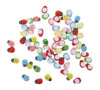 JECOMPRIS Set 100 Mini Coccinelle Adesive in Legno 8x11mm, Decorazione Micro-paesaggistica e Giardino, Abbellimenti Colorati per Feste e Progetti Fai-da-te