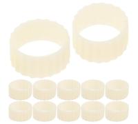 JECOMPRIS Set 12 Pezzi Portacandele in Silicone Antiscivolo Beige, Adattatori per Candele Coniche Regolabili Base Protettiva, Accessori per Montatori di Candelieri per Feste, Matrimoni