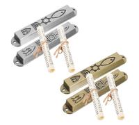 JECOMPRIS Set 2 Mezuzah Ebraiche in Metallo per Porta con Pergamena Kosher, Custodia Decorativa Intagliata, Rotolo di Benedizione per Ingresso e Protezione Domestica, Regalo