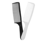 JECOMPRIS Set 2 Pettini Curvi da Barbiere Neri e, Pettine a Denti Larghi per Chioma Ricci e Styling, Pettine da Taglio Professionale per Uso Salone e Casa