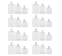 JECOMPRIS Set 24 Pezzi Sacchetti per Lozioni da Viaggio in Plastica Bianca da 30ml 50ml 100ml Design Portatile e Anti-perdita per Contenitori Cosmetici da Viaggio