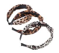 JECOMPRIS Set 3 Fasce per Chioma Leopardate da Donna Nodo Annodato, Cerchietti Larghezza Media Confortevole, Accessori Moda per Trucco, Cura della Pelle e Uso Quotidiano Autunnale