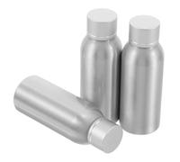 JECOMPRIS Set 3 Flaconi da Viaggio in Alluminio 100 Ml, Contenitori per Cosmetici Liquidi di Perdite con Tappo a Vite, Flaconi Ricaricabili Portatili per Shampoo, Struccante e Profumi,