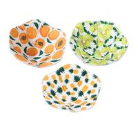 JECOMPRIS Set 3 Pezzi Portaciotole per Microonde Antiscivolo in Materiale Riciclabile Copriciotole Isolanti Resistenti al Calore Fantasie Frutta Protezione Sicura per Cucina e Cottura