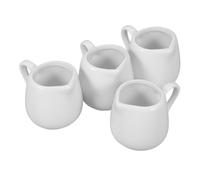 JECOMPRIS Set 4 Mini Brocche in Ceramica da 50 Ml Manico per Latte e Salse per Uso Professionale e Domestico