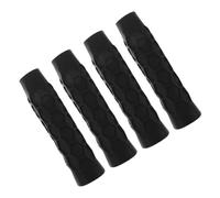 JECOMPRIS Set 4 Pezzi Copertura Impugnatura Racchetta in Silicone Nero Forma Esagonale a Nido d'Ape, Antiscivolo e Assorbente per Manico Racchetta da Pickleball e Tennis