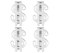 JECOMPRIS Set 4 Pezzi Fermasoldi in Acciaio Inox 304, Clip per Banconote e Carte Leggera e Multifunzionale, Accessori Porta Contanti e Segnalibro per Uomo e Donna