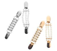 JECOMPRIS Set 4Pezzi Clip Vintage per Colletto Cardigan e Sciarpe con Gemme e Perline, Fermaglio Sicuro in Lega di Zinco e Plastico, Design Raffinato e Versatile per Donna