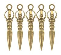 JECOMPRIS Set 5 Pezzi Ciondoli Vajra Mini in Ottone Artigianale, Ornamenti Pestello Vajra per Portachiavi Fai da Te, Decorazioni Multifunzione per Accessori e Regali Artigianali