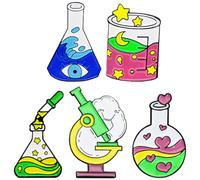 JECOMPRIS Set 5 Spille Scientifiche in Lega Smaltata, Accessori Chimica e Microbiologia per Donna, Spille per Vestiti e Zaino per Uso Quotidiano e Anniversari