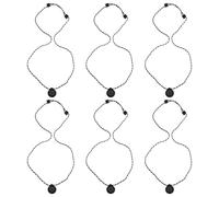 JECOMPRIS Set 6 supporti microfono lavalier a clip, cordoni magnetici neri in nylon e gomma, per podcast e live streaming