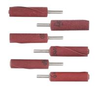 JECOMPRIS Set 6 Tamburi Abrasivi Gambo in Tela Abrasiva Marrone, Ruote Lamellari Abrasive per Lucidatura e Smerigliatura, Mandrino per Utensile Rotante, per Levigatura e Finitura