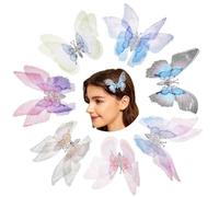 JECOMPRIS Set 7 Mollette per Chioma Donna a Forma di Farfalla in Lega Sottile Design Effetto Glitter, Accessori Eleganti e Pratici per Acconciature Quotidiane