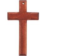 JECOMPRIS Set da 5 Ciondoli a Croce in Legno Vintage per Braccialetti Fai da Te, Pendenti Religiosi Cattolici Retrò per Collane e Portachiavi, Decorazioni Creative per Accessori e Uso