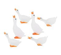 JECOMPRIS Set da 6 Mini Statua di Cigno Luminosa in Resina Trasparente, Decorazione Micro Paesaggio da Giardino, Piccola Statuetta da Tavolo per Regalo e Collezione