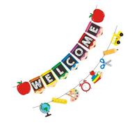 JECOMPRIS Striscione per Ritorno Scuola Bandierine Colorate da Appendere per Inizio della Scuola Decorazioni per Festa del Primo Giorno da Appendere su Rami e Soffitti o Contro