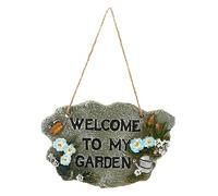 JECOMPRIS Targhetta per in Resina Cartello Benvenuto Ciondolo Sospeso Decorativo Insegna da Appendere per Negozio Fiori