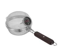 JECOMPRIS Tostatrice per chicchi di caffè in acciaio inossidabile con manico in legno - Tostatrice manuale per caffè con termometro per principianti e appassionati di cucina domestica Capacità 120