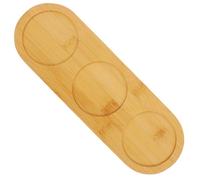 JECOMPRIS Vassoio in Bambù per Bicchieri da Vino a 3 Fori Antiscivolo, Set Portabicchieri per Birra e Vino per Bar e Riunioni Domestiche, Tagliere da Portata Resistente per Riutilizzabile