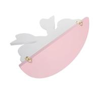 JECOMPRIS Wooden Half Circle Floating Storage Rack For Room Nursery Bedroom And Bathroom Decor Scandinavian Design Wall Mounted Organizer For Toys And Books