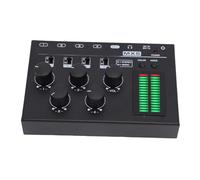 Jectse 4 -Canal Mini Mixer con Display a Livello LED Mixer Audio Ruis Basso per Altoparlante per Cuffie per Lettore CD per PC, Stereo Mono per lo Studio Domestico