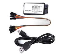 Jectse 8CH USB Logic Analyzer Portatile 24M 5MHz Dispositivo Set | Custodia compatta in ABS, acquisizione impulsi da 80 ns, profondità 10 G, supporto PC , debug elettronico fai da te,