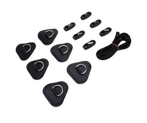 Jectse Acciaio Inossidabile Facile da Usare -D Squilli con Tensione del Cavo Regolabile per Canoa a Boot Gonfiabile, Kit Pratico per Gli Appassionati di Tavola da Surf di Kayak (Black)