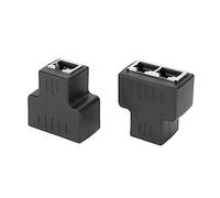 Jectse Adattatore Cavo Ethernet 2PCS, Cavo Adattatore Splitter Ethernet LAN Femmina da 1 a 2 RJ45, Accoppiatore Ethernet Ad Alta velocità Plug & Play per Hub Switch TV Router
