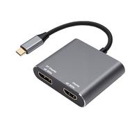 Jectse Adattatore da Tipo C a DisplayPort e Doppio Monitor 8K 4K 144Hz con Lega di Alluminio Plug and Play per Laptop Giochi di Fotoritocco