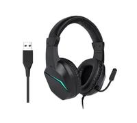 Jectse Afferido da Gioco con Luce a LED, su Cuffie per le Orecchie con Microfono a Cancellazione del Rumore per Laptop per PC, Driver da 40 Mm, Gioco Immersivo (OY733USB)