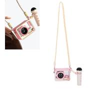 Jectse Altoparlante Bluetooth Portatile per Karaoke con Microfono Design Trasparente Riproduzione 12H Suono Stereo per Viaggi in Campeggio a Casa (PINK)