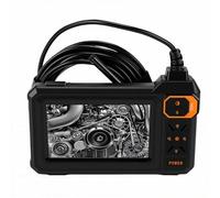 Jectse Boroscopio Telecamera per Ispezione Telecamera per Endoscopio Snake Camera con Luce Doppia Lente 1080P Schermo da 4,3 Pollici IP67 Impermeabile Cavo Semirigido da 5 M per Sfiato