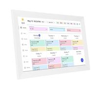 Jectse Calendario Digitale da 15,6 Pollici e Grafico dei Lavori Domestici, Display Interattivo Touchscreen Intelligente per Orari Familiari, Montaggio a Parete e Scrivania, 32GB (WHITE)