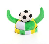 Jectse Cappello in Corno per Eventi di Calcio, Cappello in Corno per Partite di Calcio in Morbido e Traspirante per Feste di Carnevale (GREEN)