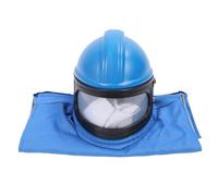 Jectse Casco per Sabbiatura con Alimentazione D'aria, Cappuccio in ABS e | Casco per sabbiatura alimentato ad aria con doppia lente, per lavori polverosi