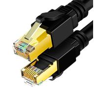 Jectse Cavo Ethernet Cat 8, Cavo di Rete Internet Cat 8 Ad Alta velocità 40 Gbps 2000 Mhz con Doppia Schermatura 26 AWG, Connettori RJ45, Cavo di Rete LAN Cat 8 per Interni Ed Esterni