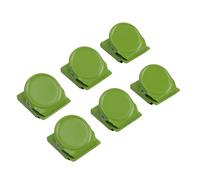 Jectse Clip Magnetiche da 6 Pezzi, Clip da Frigorifero in Acciaio Inossidabile Resistente per Lavagna, Cucina, Ufficio, Casa, Magnetiche Verdi con Foro per Cordino per Foto, Appunti, Calendario