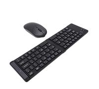 Jectse Combinazione Mouse Tastiera Wireless Pieghevole 2.4G (BLACK) | 66 Tasti, Ricaricabile, 3 modalità, Portatile, Commutazione Multidispositivo, per Laptop/tablet/PC/telefono