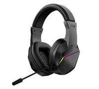 Jectse Cuffie da Gioco Che Cancellano il Rumore, Cuffia da Gioco Wireless con Luci a LED, Driver da 40 Mm, Volume Regolabile, Microfono Omnidirezionale, per ESports Live (Black+Wireless Versione)