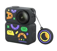 Jectse Custodia Protettiva in Silicone, Protezione Completa per il Corpo con Copriobiettivo e Cordino Anti-smarrimento per Fotocamera 4, Ritagli Precisi, Porta USB Aperta, Copertura (BLACK)