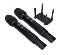 Jectse di Microfono Wireless, Microfono Dinamico per Karaoke, Senza Fili UHF a Doppio Canale con Lega di Alluminio e Materiale ABS per Canto, Karaoke, Conduzione e discorso.
