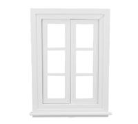 Jectse Finestra in Miniatura in Legno in Scala 1:12, Accessori per Mobili per Casa delle Bambole con Doppia Apertura, Finestra a 6 Griglie, Cornice per in Miniatura per la Decorazione della Casa della