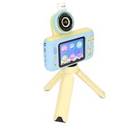 Jectse Fotocamera per Bambini, 2,4 Pollici Ips HD Carino 180 Gradi Ruotata Anteriore Posteriore Doppia Fotocamera Digitale per Bambini con Video, Mp3, Giochi, con Supporto per