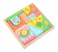 Jectse Giocattolo di Blocchi Cognitivi della Forma, Contenitore con Cornice in Legno, Blocco da 16 Pezzi per la Prima Educazione del Bambino