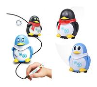 Jectse Giocattolo Induttivo Pinguino Simpatico Segui la Disegnata Robotica Educativa per Bambini Modello di Pinguino in Plastica da 5 Pollici (Blue)