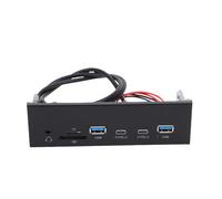 Jectse Hub da 5,25 Pollici Sul Pannello Frontale con 2 Porte USB 3.2 Gen1 Porte di Tipo C Jack per Cuffie, per 7 8 10 11 2003 OS X PC Alloggiamento per unità Ottica