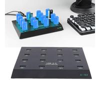 Jectse Hub USB 3.0 a 16 Porte, Hub Duplicatore USB da 5 Gbps con Protezione da Sovracorrente per Lettore di Schede Disco Micro Scheda di Memoria (Spina europea)