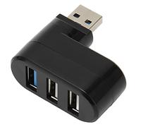 Jectse Hub USB 3.0 Ruotabile a 90 Gradi, Trasferimento Dati SuperSpeed 5 Gbps Plug and Play a 3 Porte con Supporto Hot Swap, per PC Desktop Portatile (BLACK)