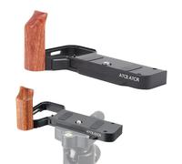 Jectse Impugnatura a Forma di Pista per A7c2 A7cr, Impugnatura a Mano in Legno L Staffa Incorporata in una Piastra di Rilascio Rapido, con Interfaccia ARCA, Foro Filettato da 1/4 di (BLACK)