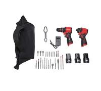 Jectse Kit Combo Trapano Avvitatore a Batteria da 16,8 V e Avvitatore a Percussione, Piccolo Strumento Leggero con 3 Batterie e Luce LED, per Assemblaggio di Mobili, Realizzazione di (Spina UE 230V)